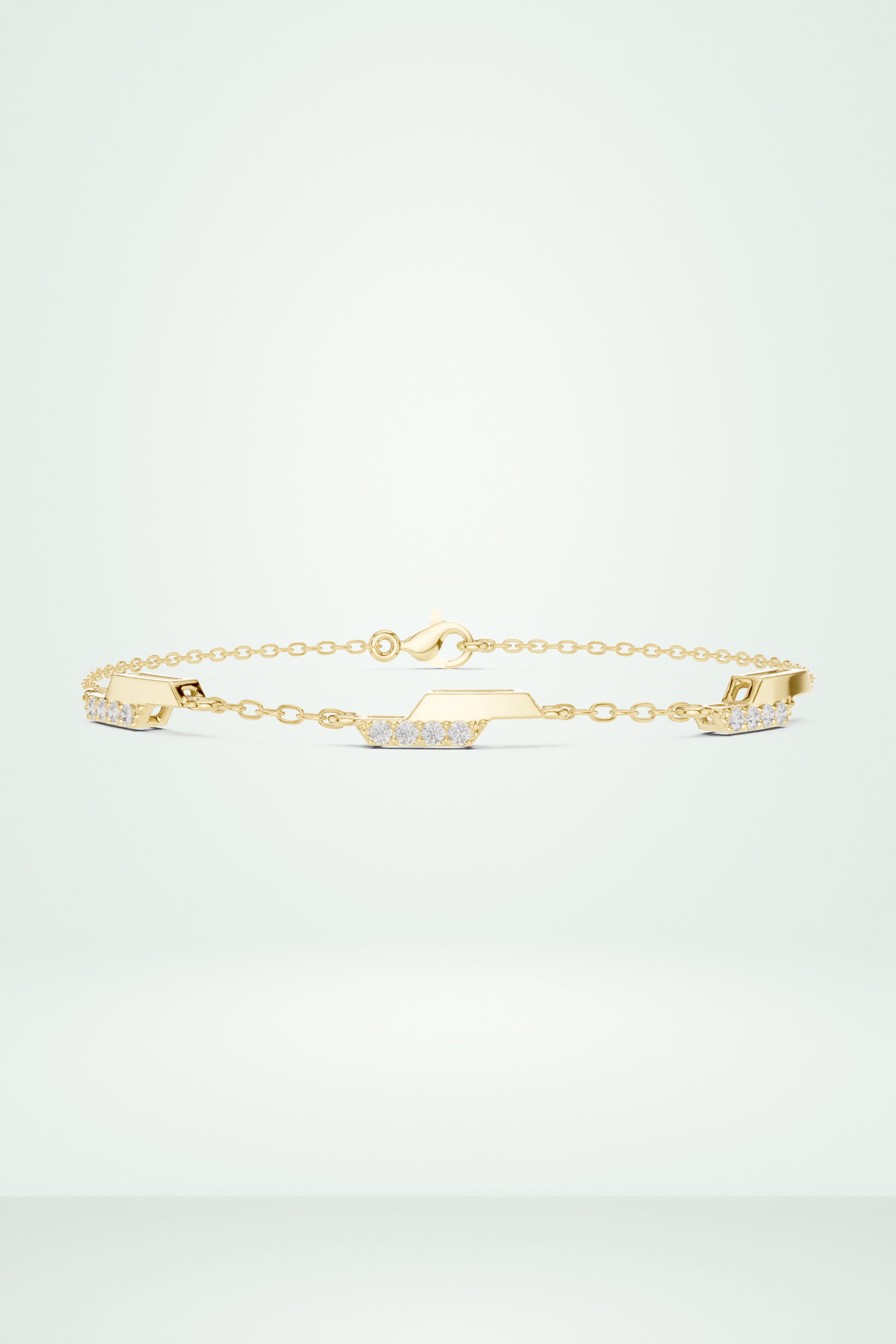 Dainty Diamond Bar Link Bracelet