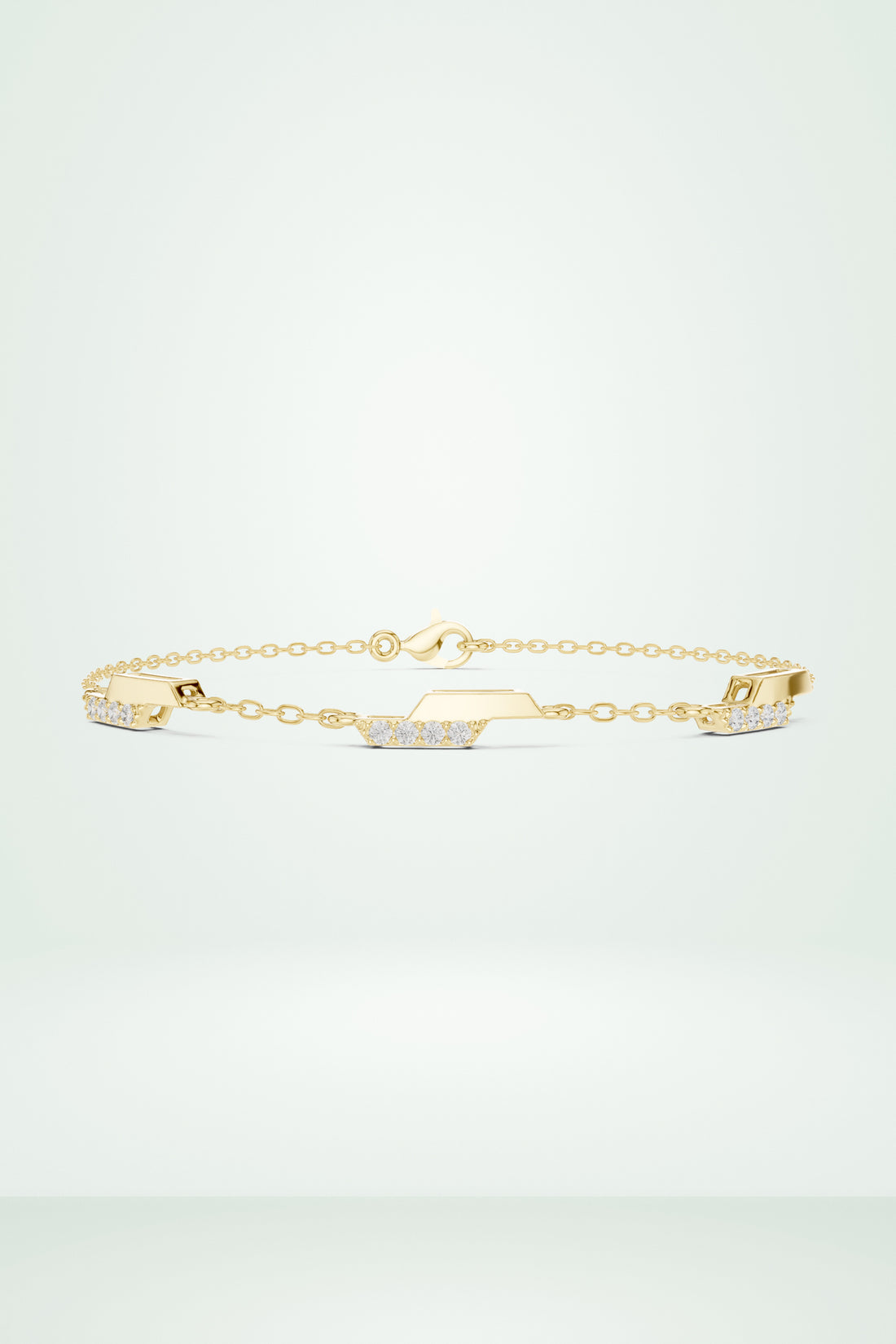Dainty Diamond Bar Link Bracelet