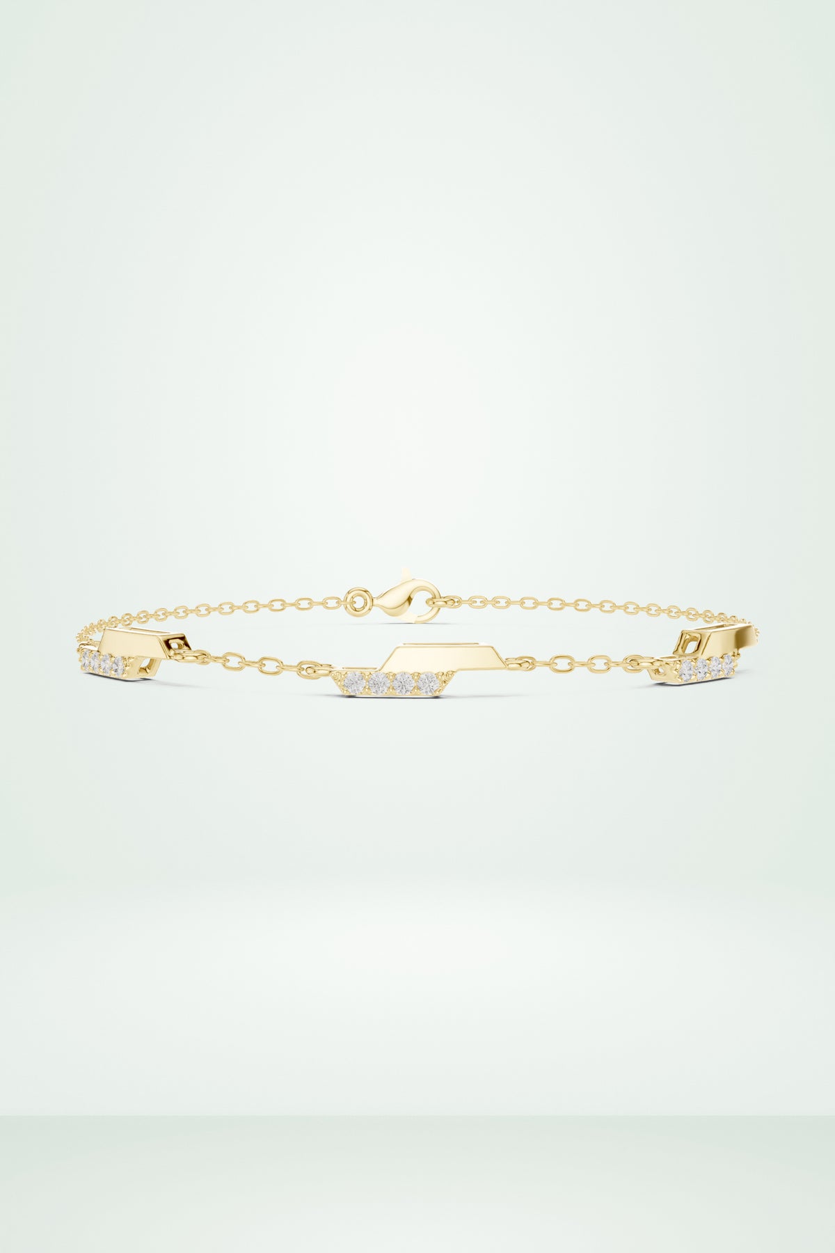 Dainty Diamond Bar Link Bracelet