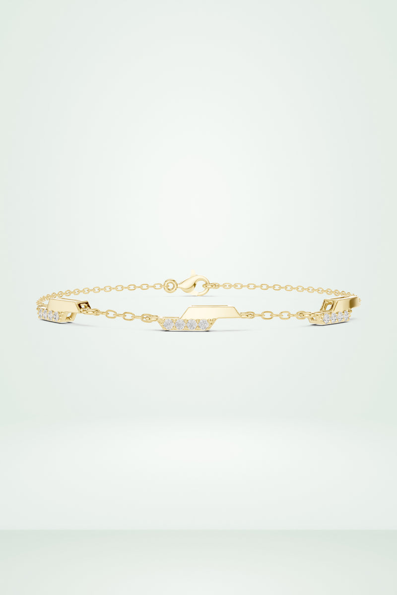 Dainty Diamond Bar Link Bracelet