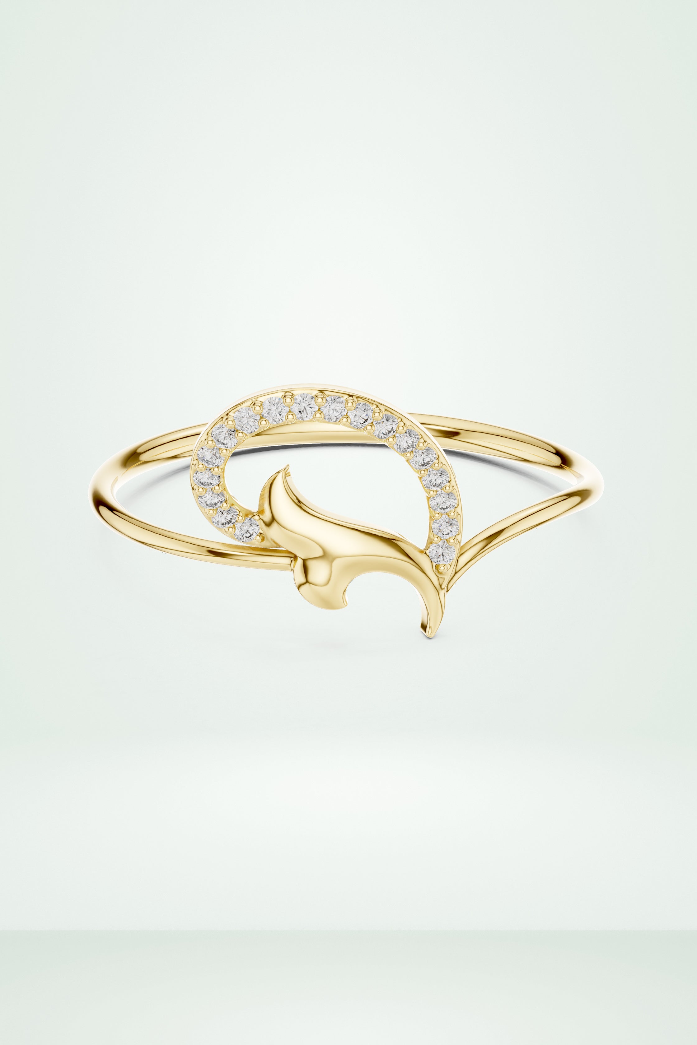 Golden Leaf Twist Diamond Ring