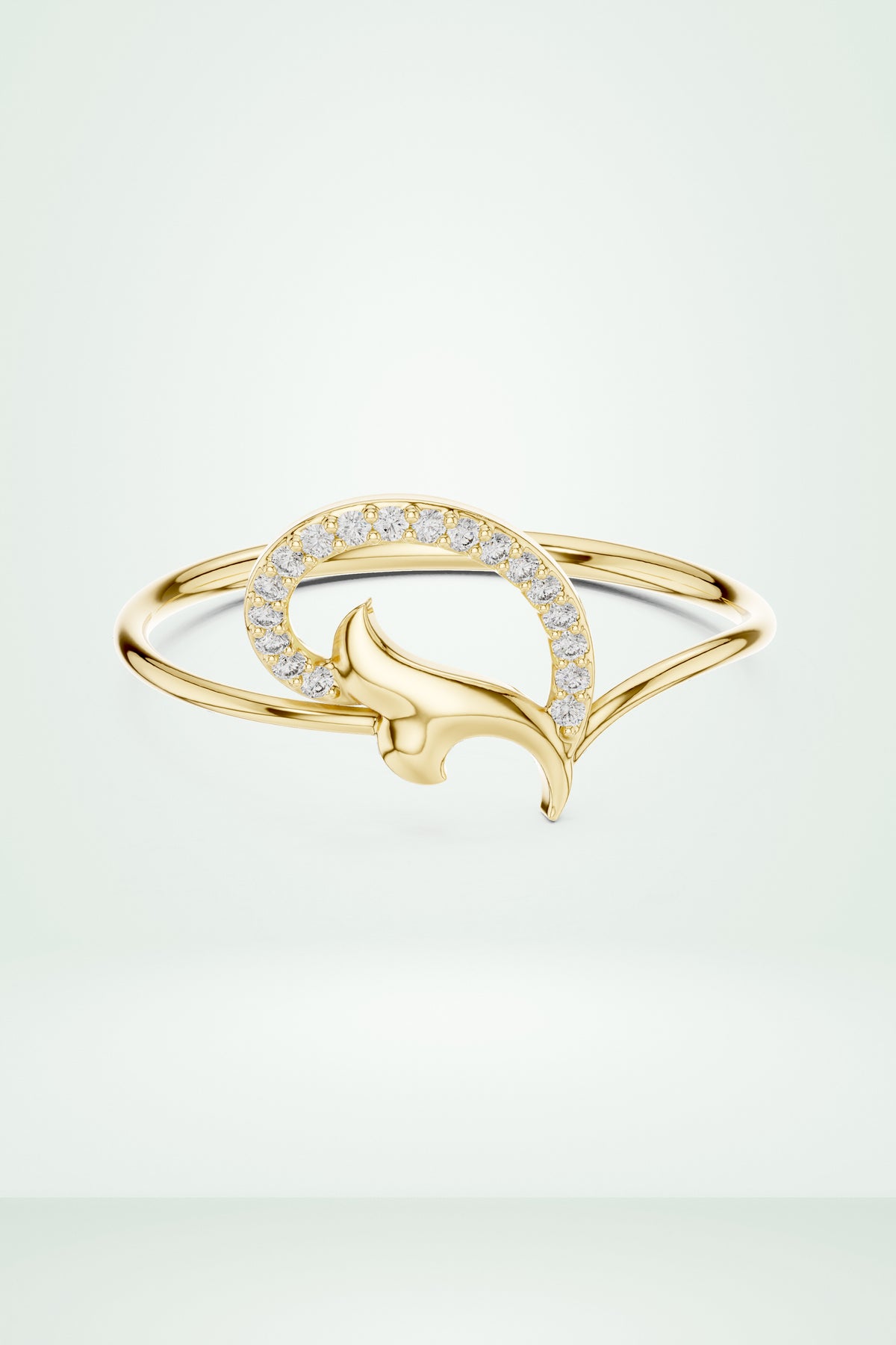 Golden Leaf Twist Diamond Ring