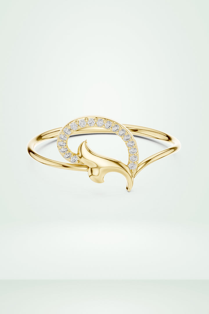 Golden Leaf Twist Diamond Ring