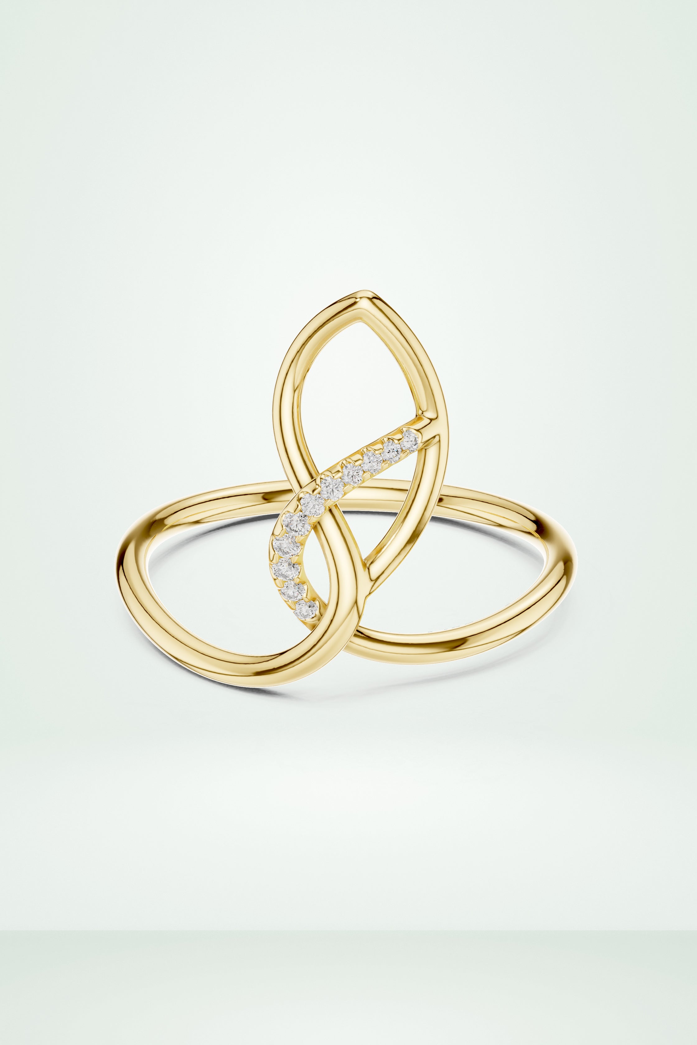Diamond Entwined Knot Ring