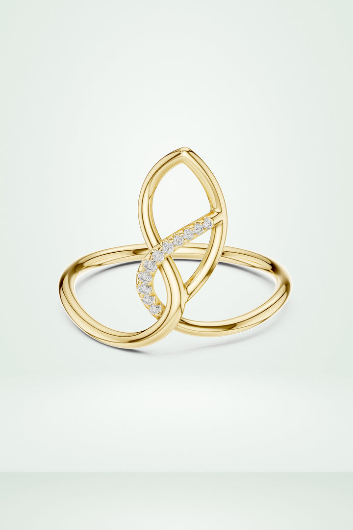 Diamond Entwined Knot Ring