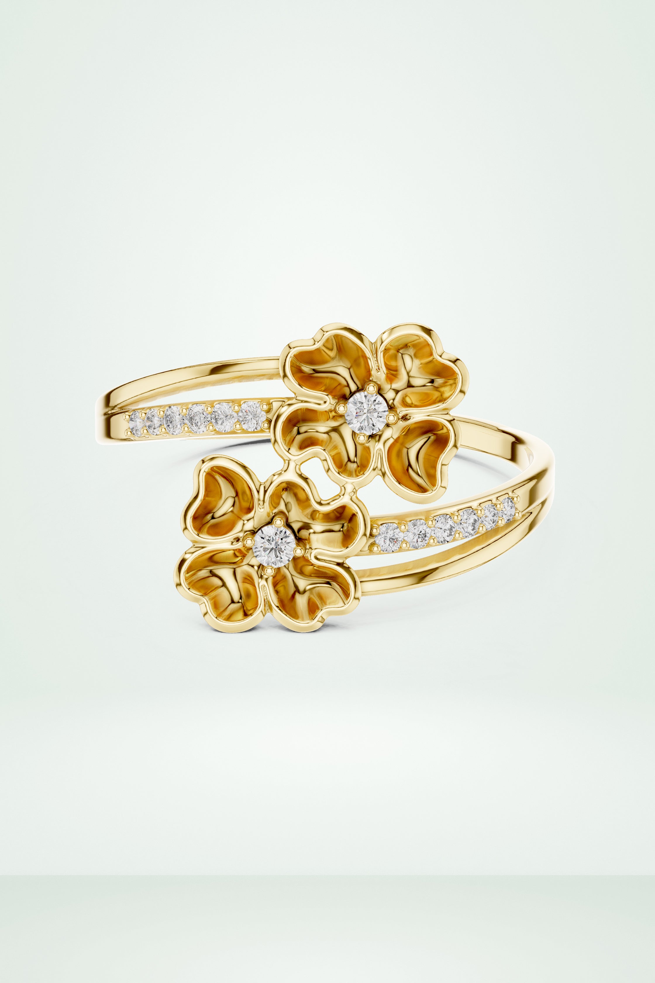 Diamond Floral Wrap Ring