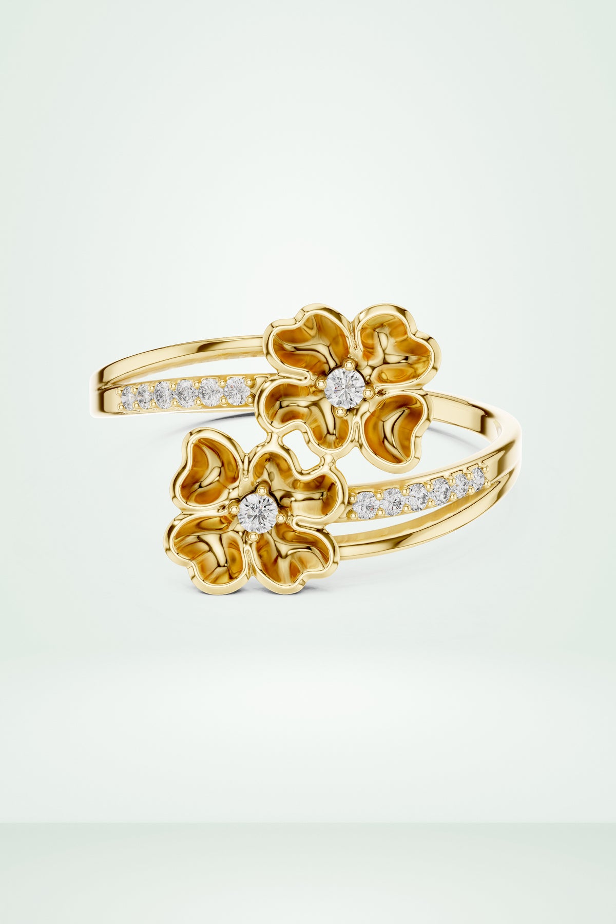 Diamond Floral Wrap Ring