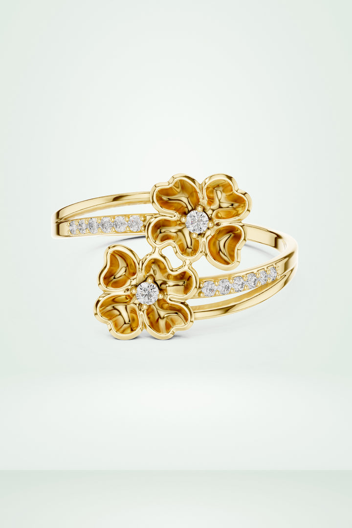 Diamond Floral Wrap Ring