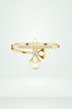 Geometric Diamond Gold Bypass Ring