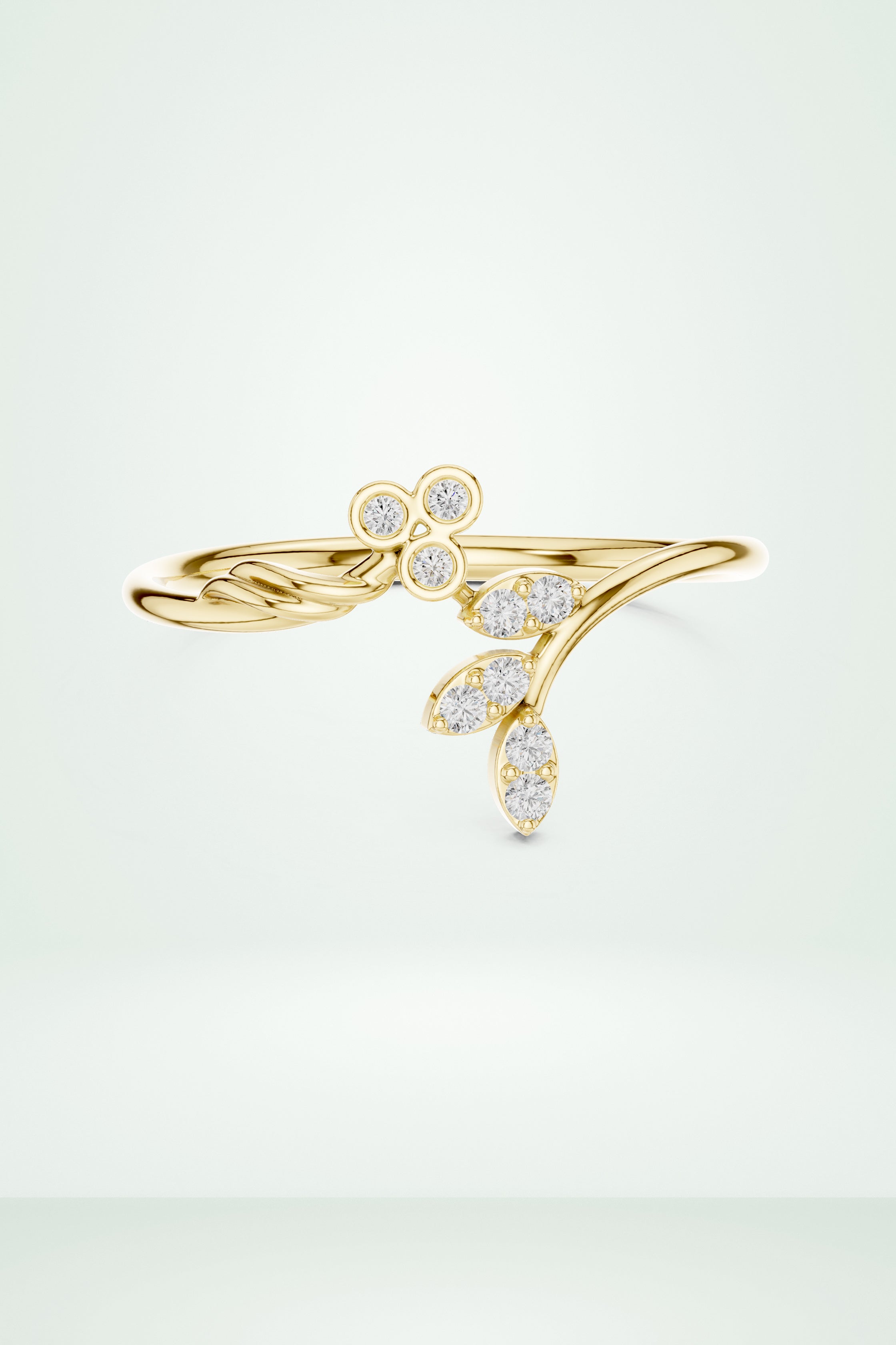 Floral Dual Cluster Ring