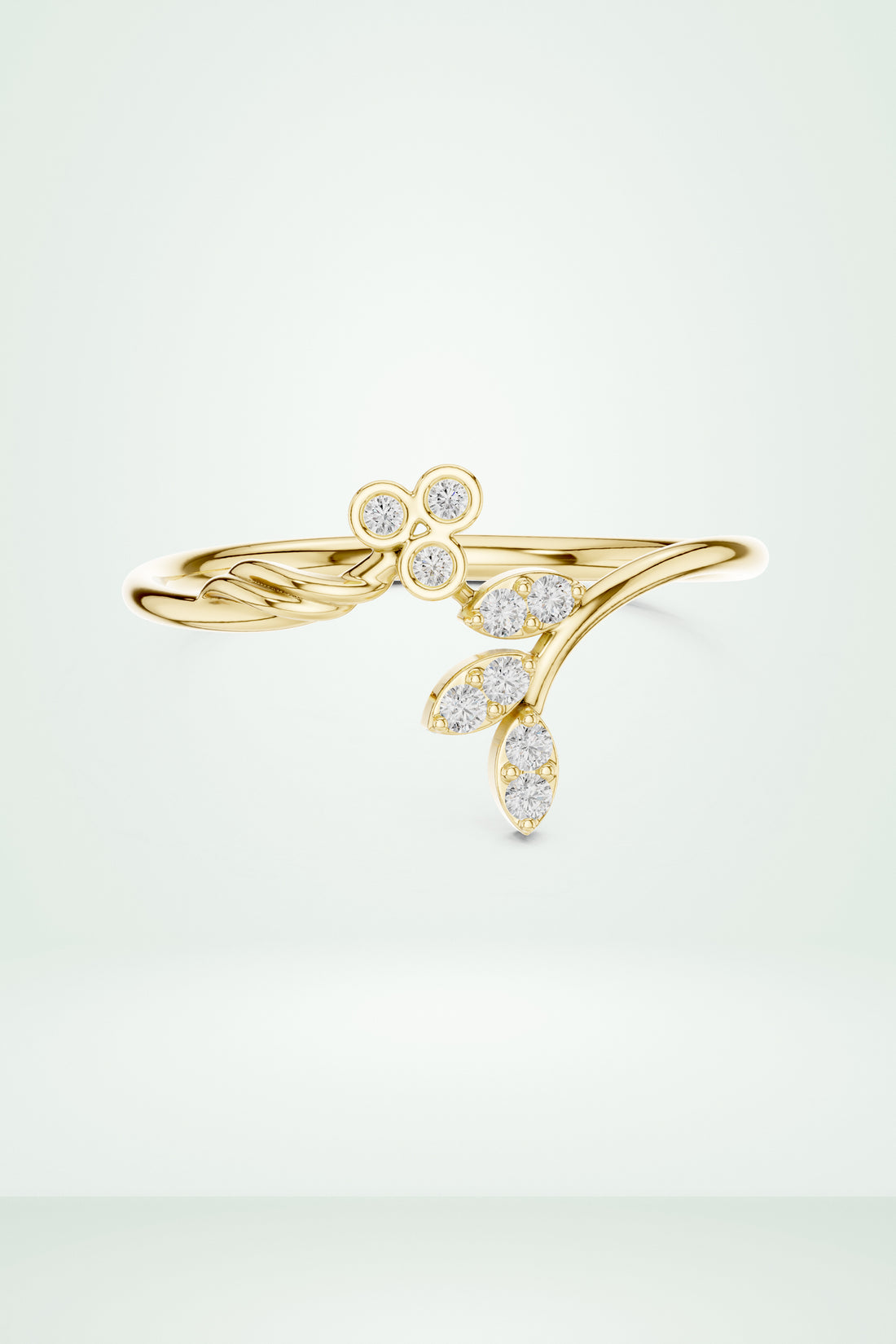 Floral Dual Cluster Ring