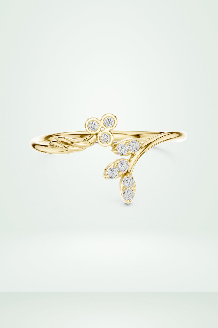 Floral Dual Cluster Ring