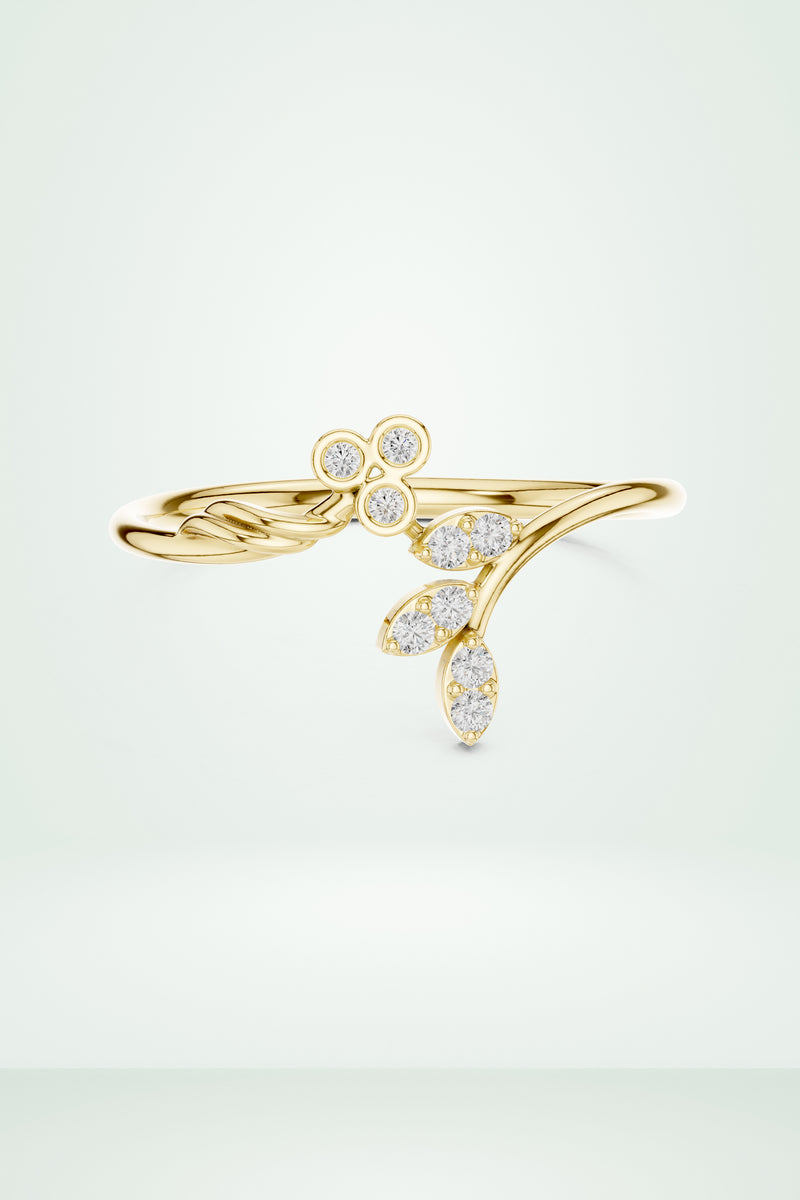 Floral Dual Cluster Ring