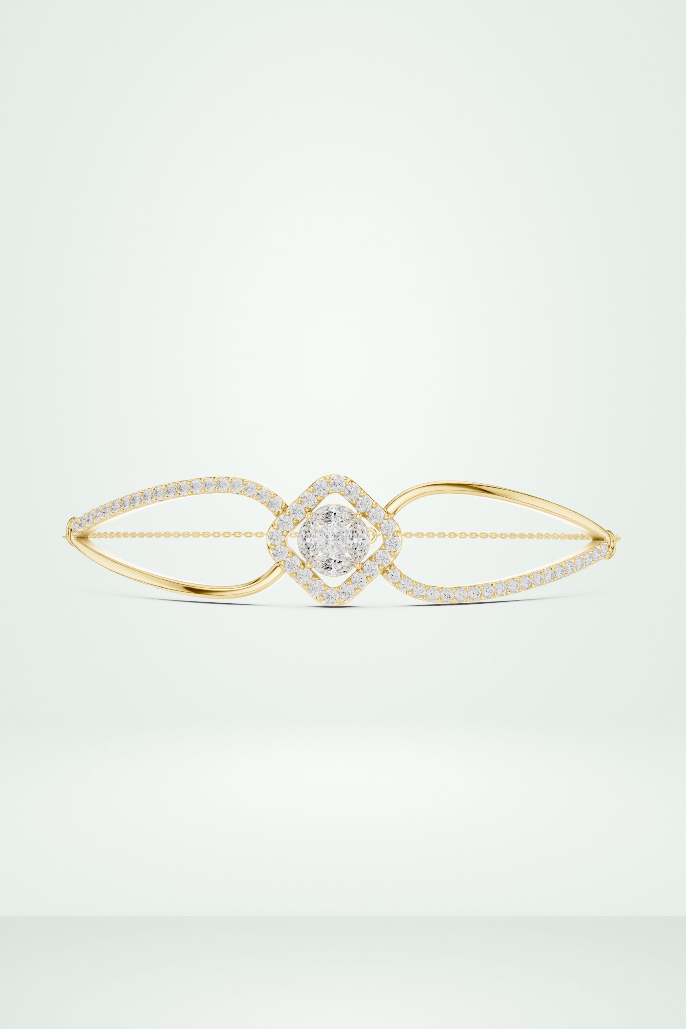 Asymmetrical Cluster Diamond Bracelet