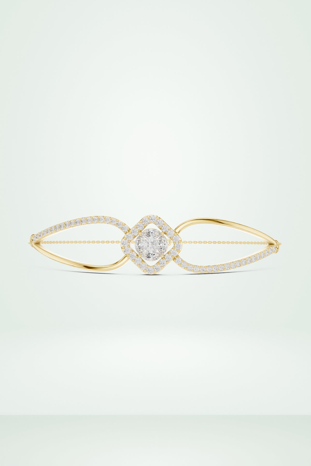 Asymmetrical Cluster Diamond Bracelet