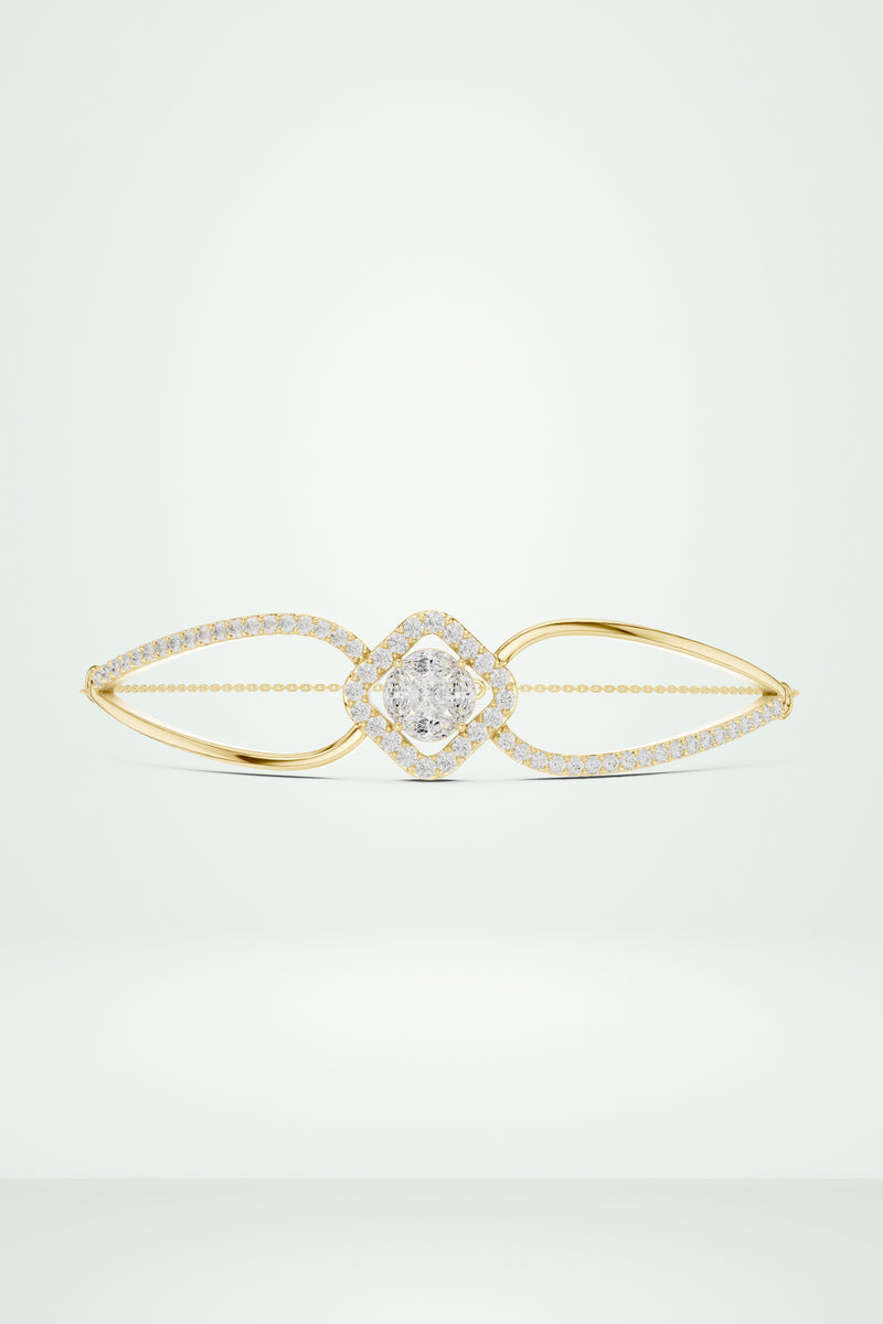 Asymmetrical Cluster Diamond Bracelet