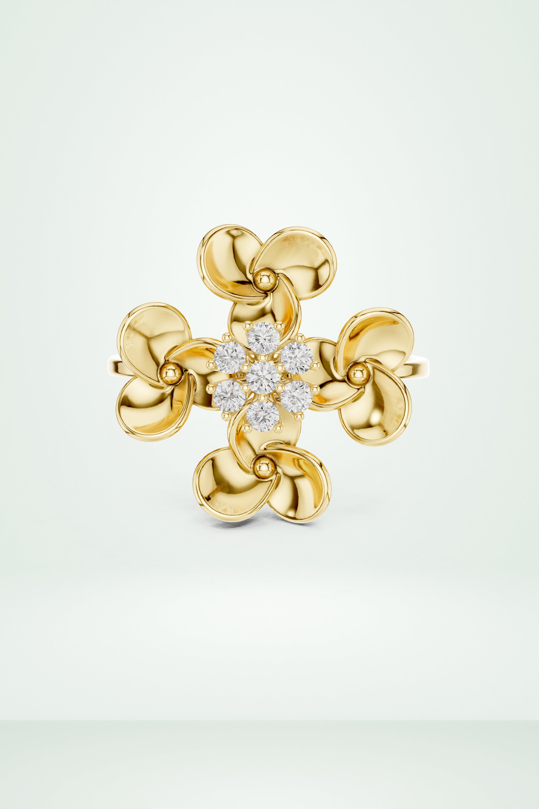 Diamond Floral Cocktail Ring