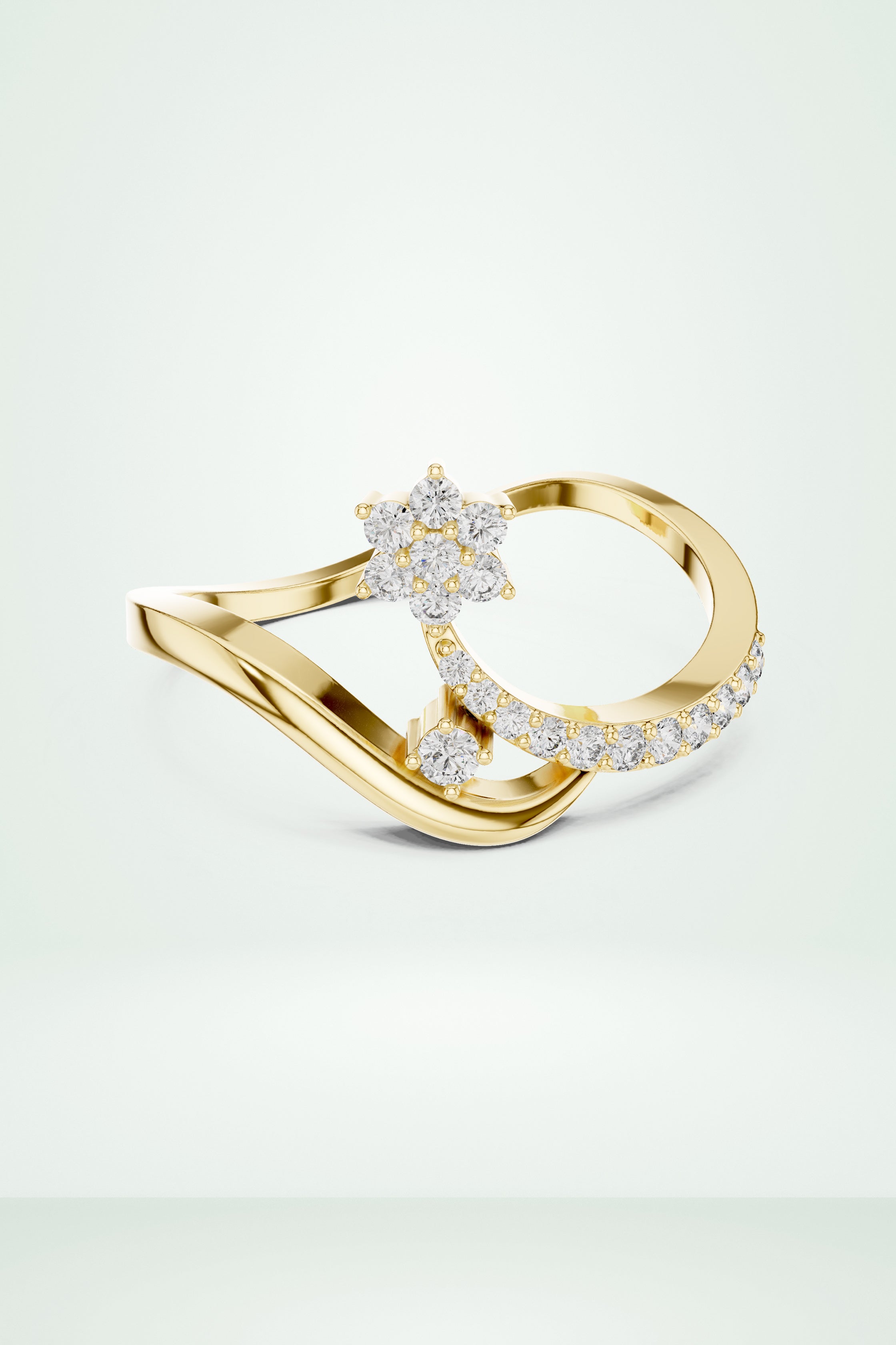 Star Curved Diamond Ring