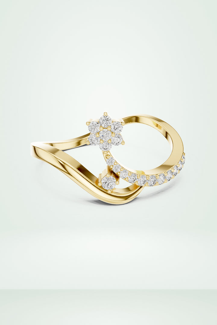 Star Curved Diamond Ring