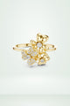 Three Flower Cluster Diamond Ring
