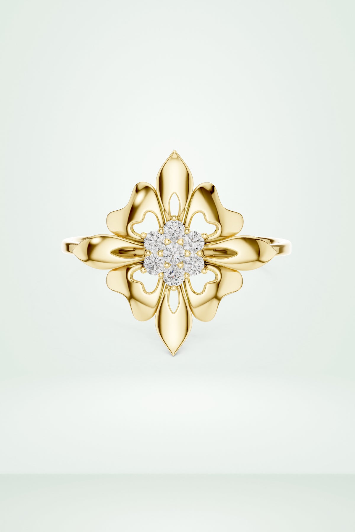 Floral Cluster Diamond Ring