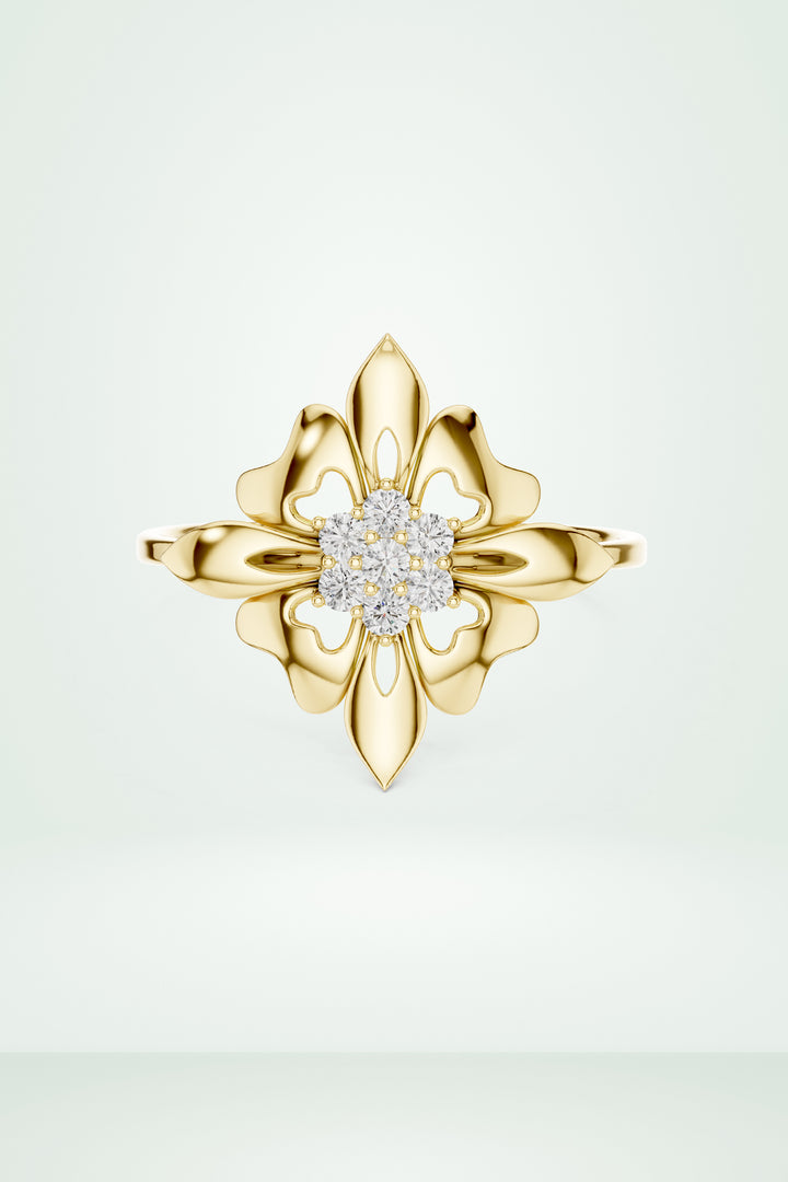 Floral Cluster Diamond Ring