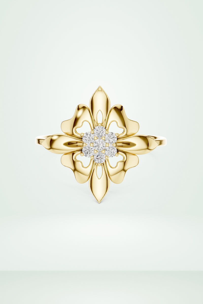 Floral Cluster Diamond Ring