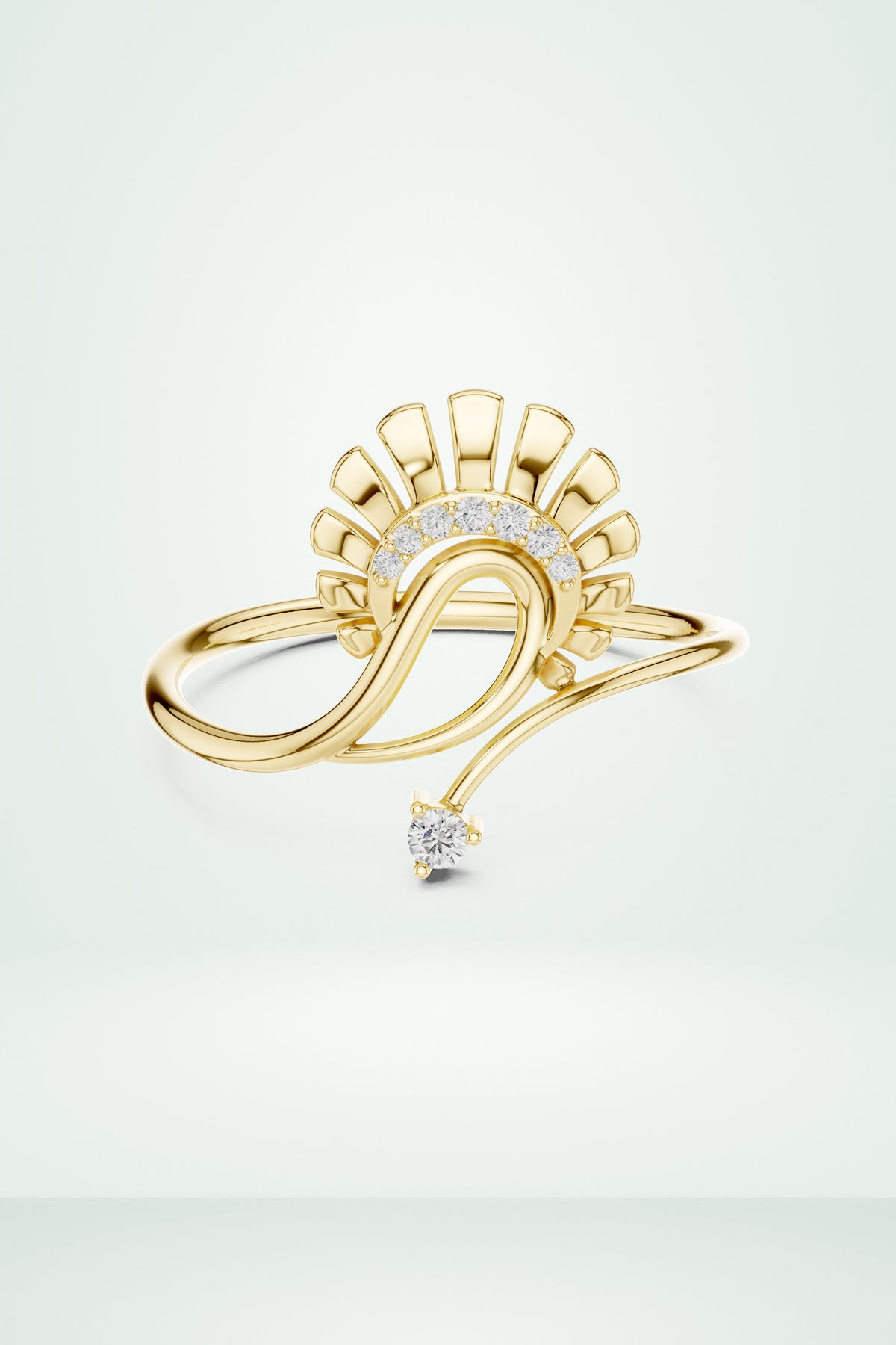 Peacock Style Diamond Ring