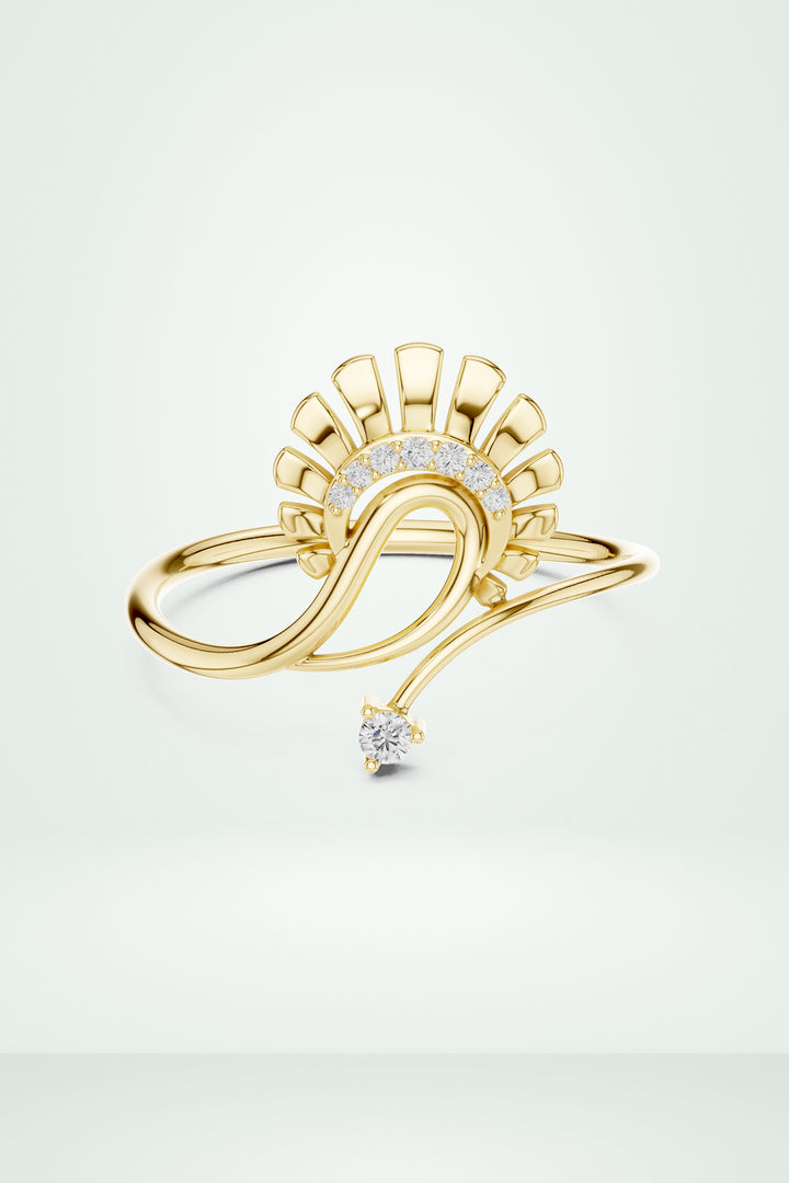 Peacock Style Diamond Ring