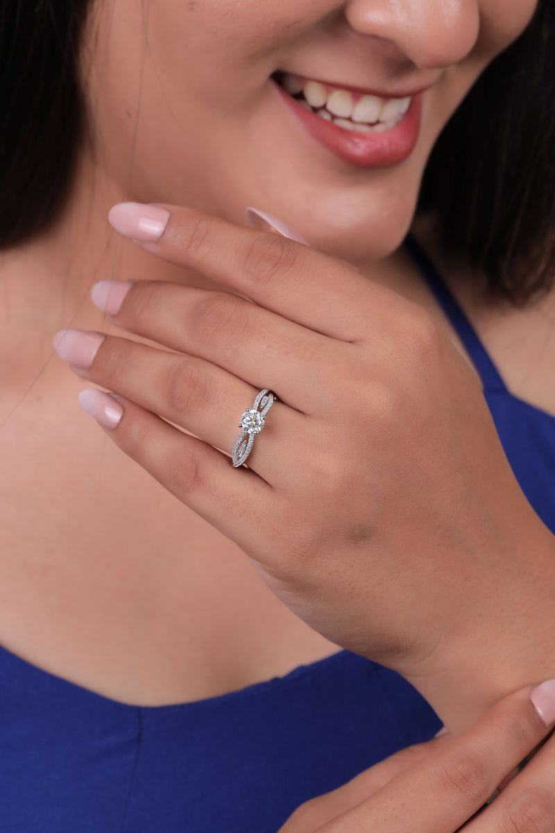 Solitaire Classic Interwind Engagement Ring