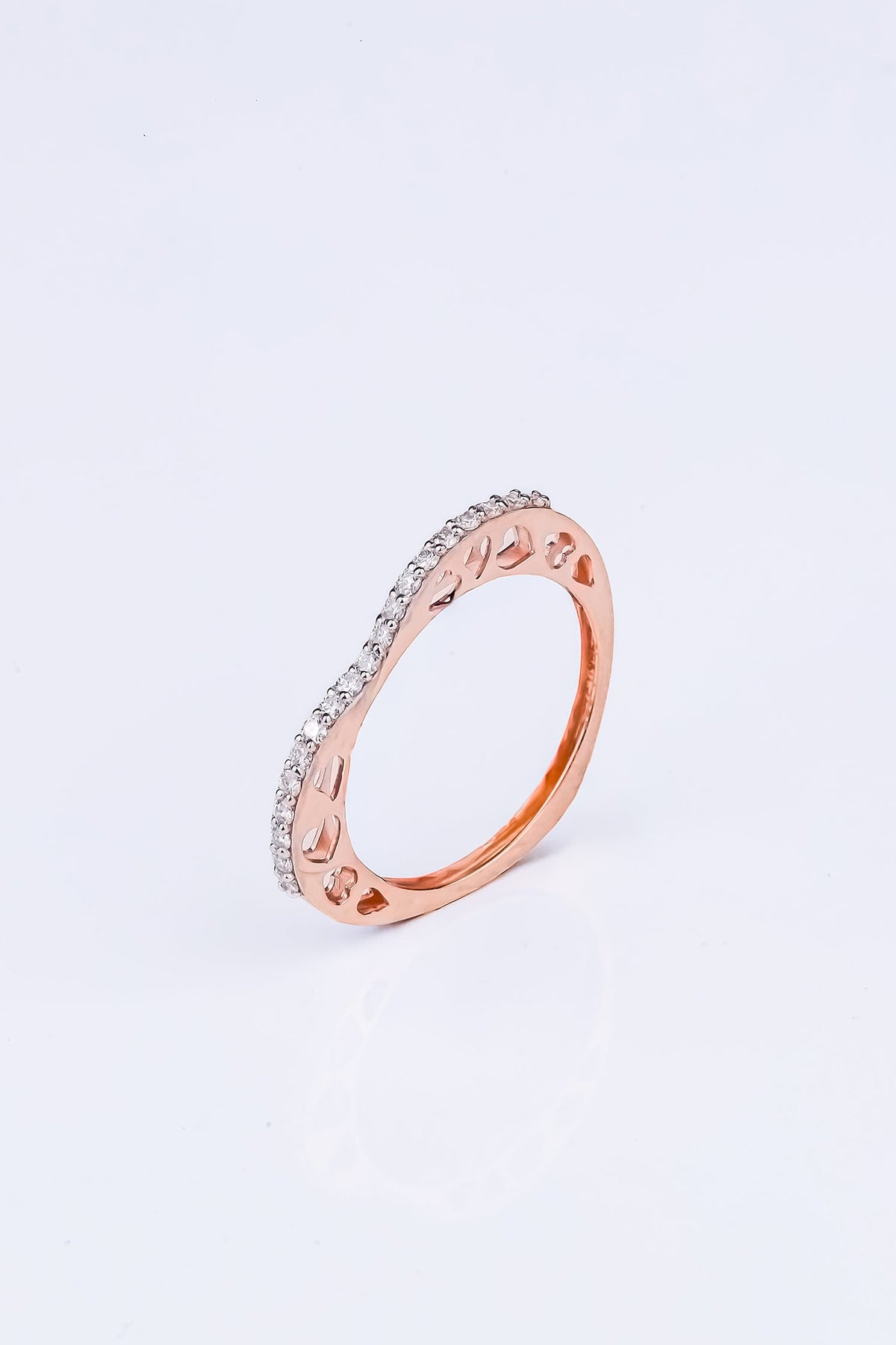 Wavy Diamond With Hidden Heart Ring