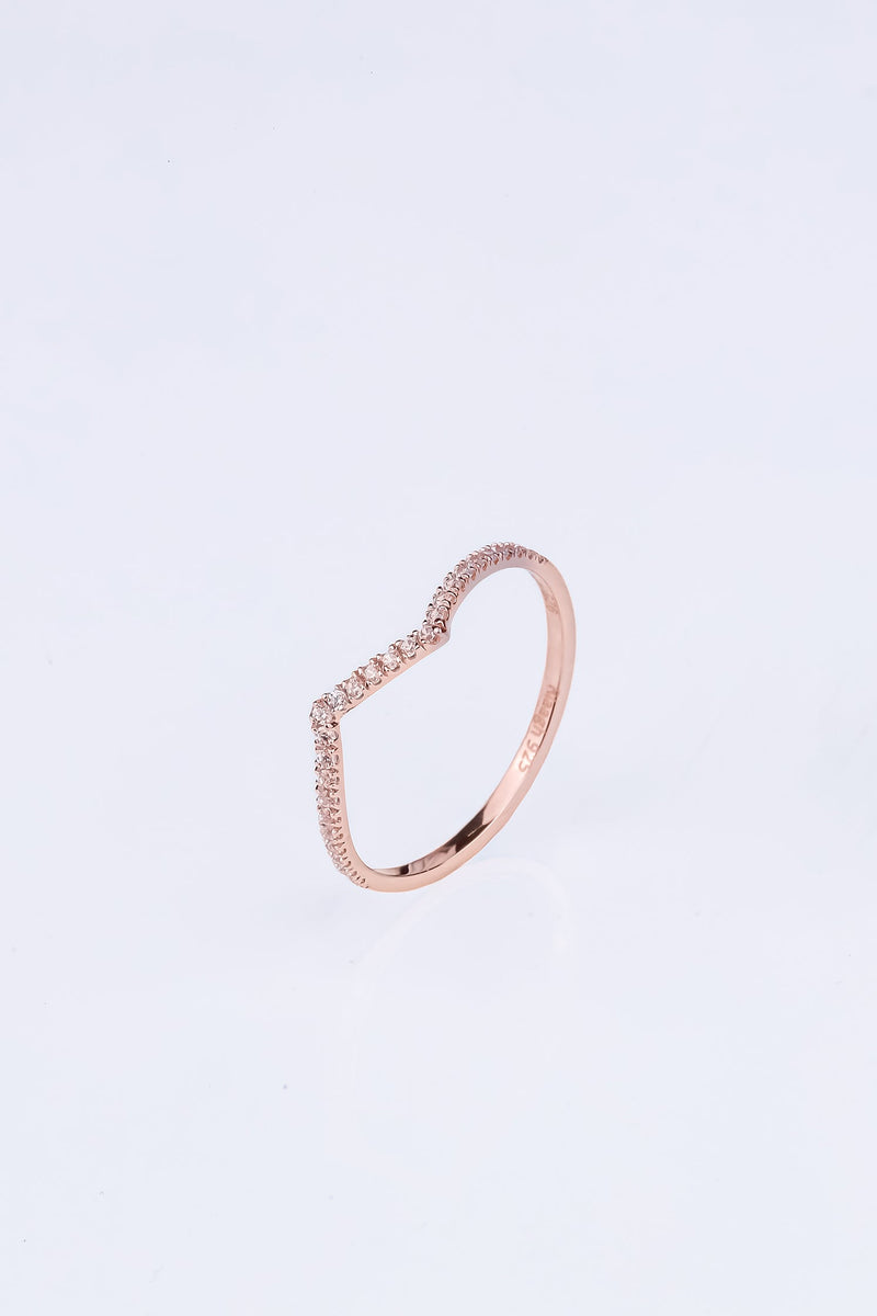 V-Shape Diamond Band Ring