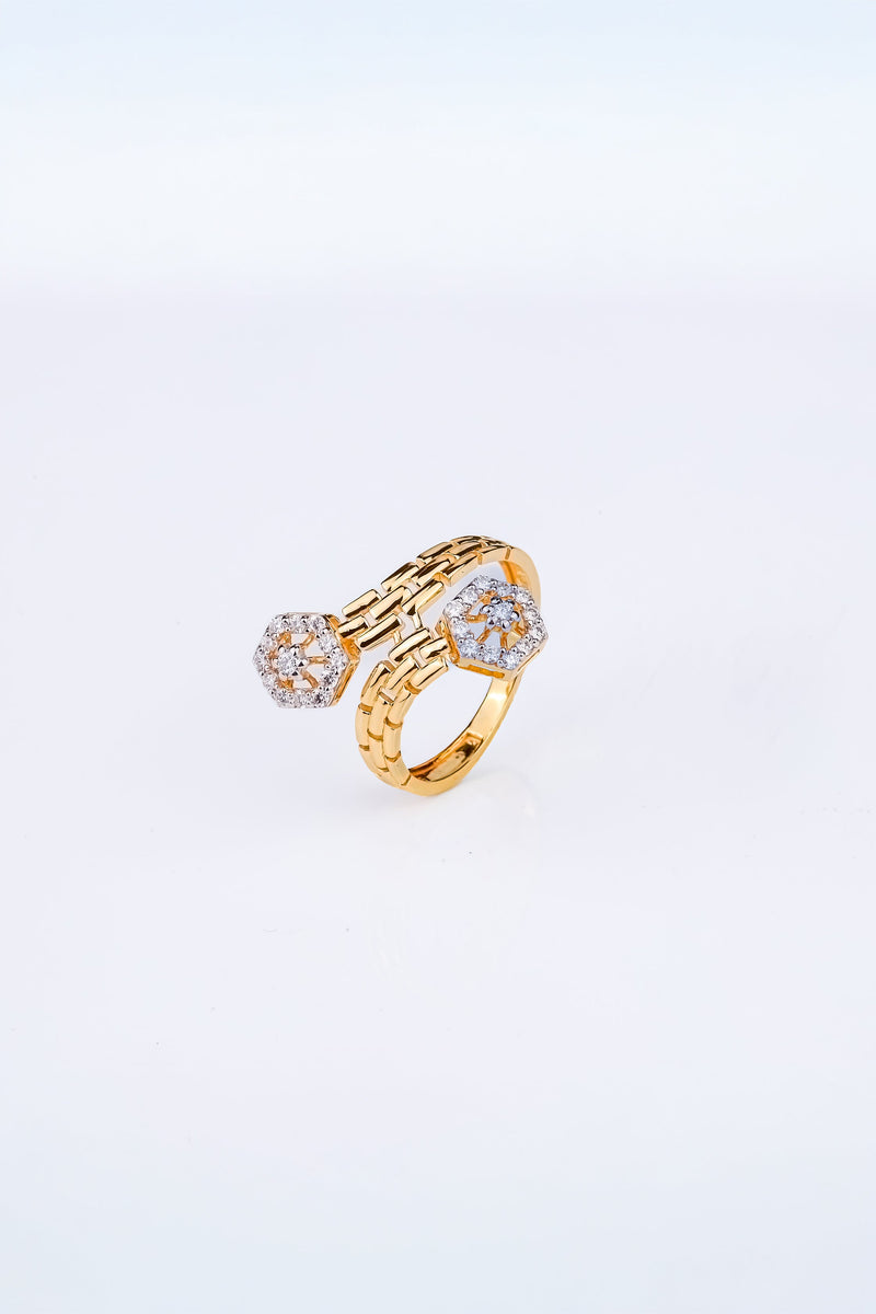 Hexagon Diamond Ring