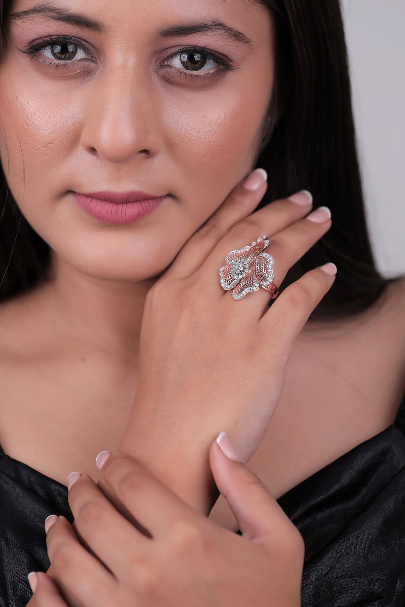 Luxury Filigree Flower Ring