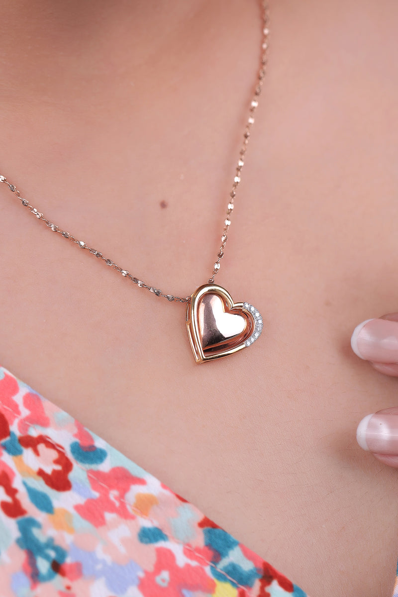 3 In 1 Solid Heart Shape Pendant