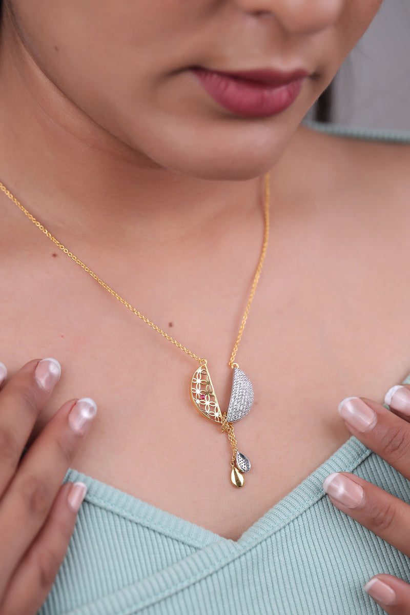 Pave Diamond Chain Drop Pendant