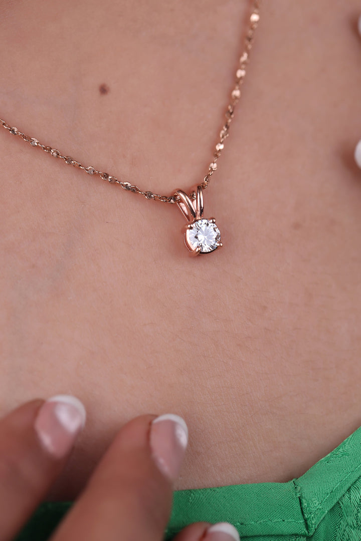 Classic 4 Prong Round Solitaire Pendant