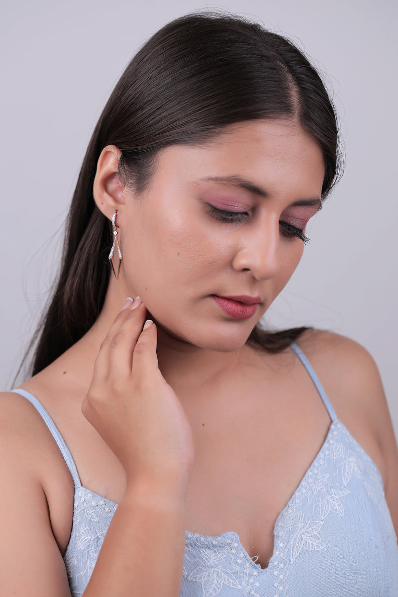 Diamond Cutout Rhombus Drop Earring