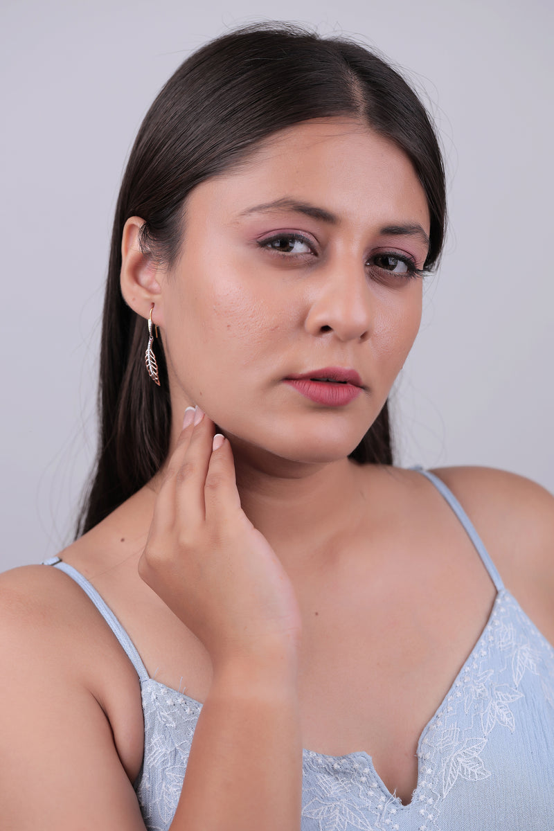 Leaf Shape Diamond Earring