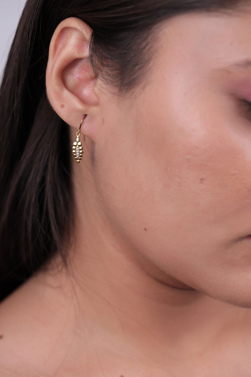 Gold Bubble Diamond Earring