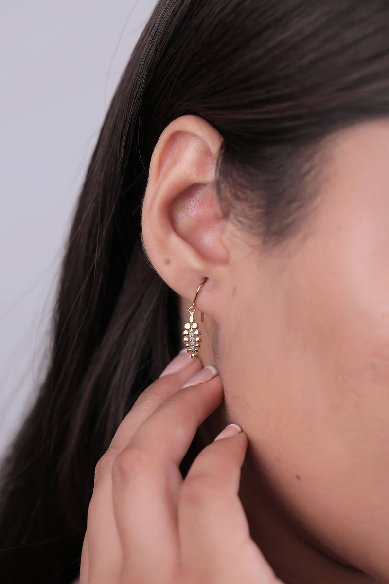Gold Bubble Diamond Earring