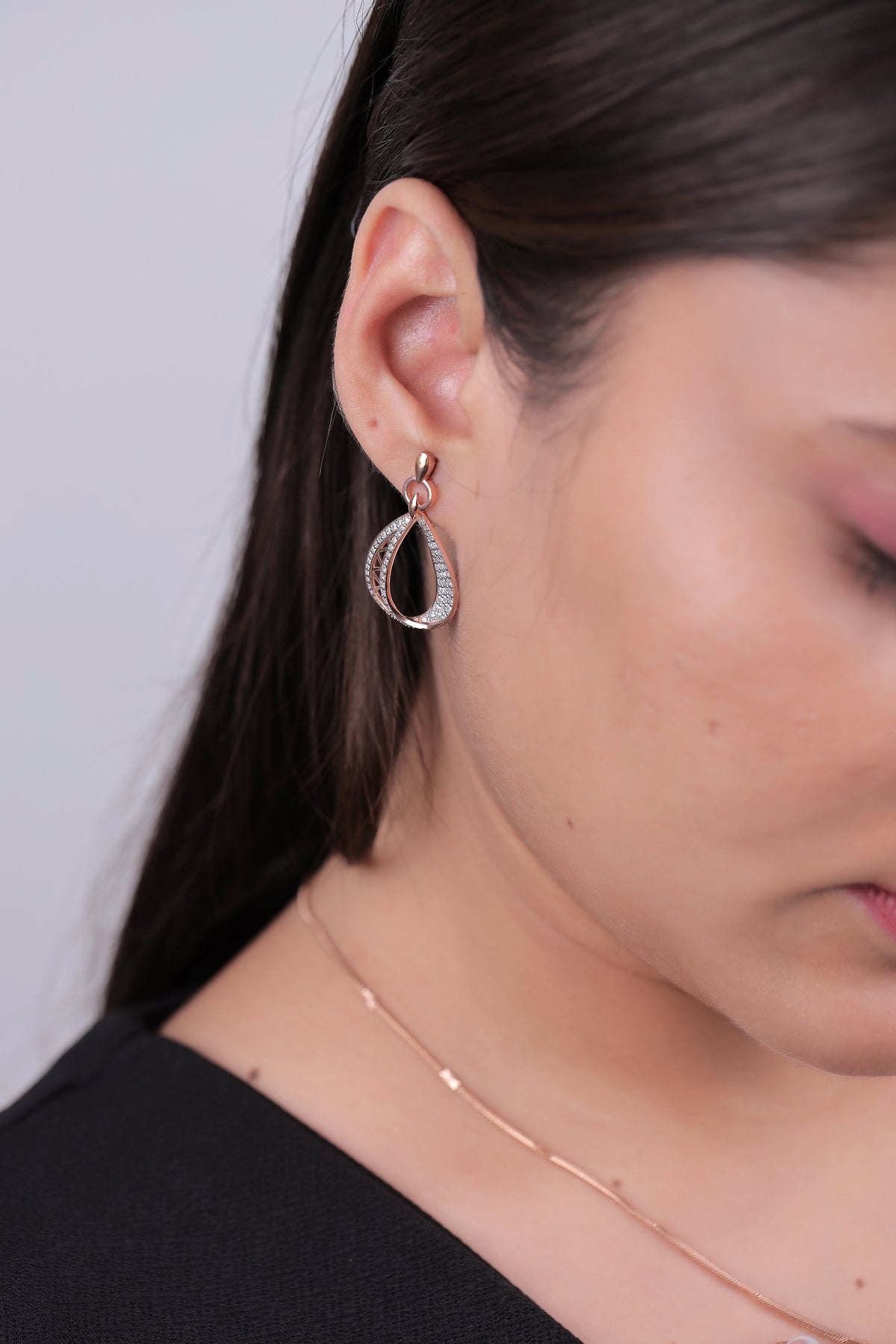 Layered Diamond Teardrop Earring