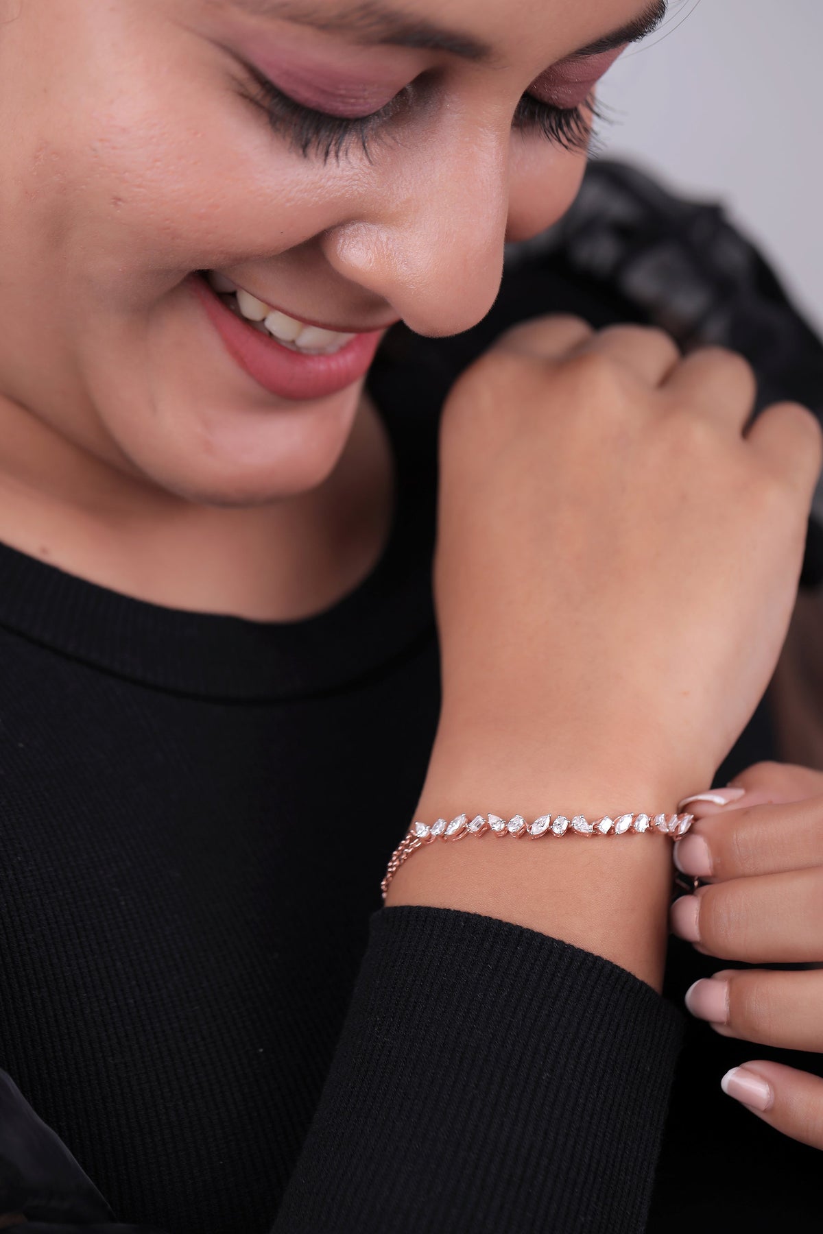 Mixed Shape Diamond Line Bracelet