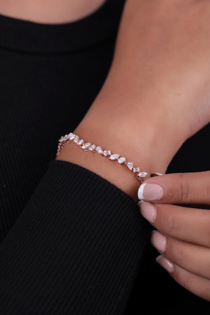 Mixed Shape Diamond Line Bracelet