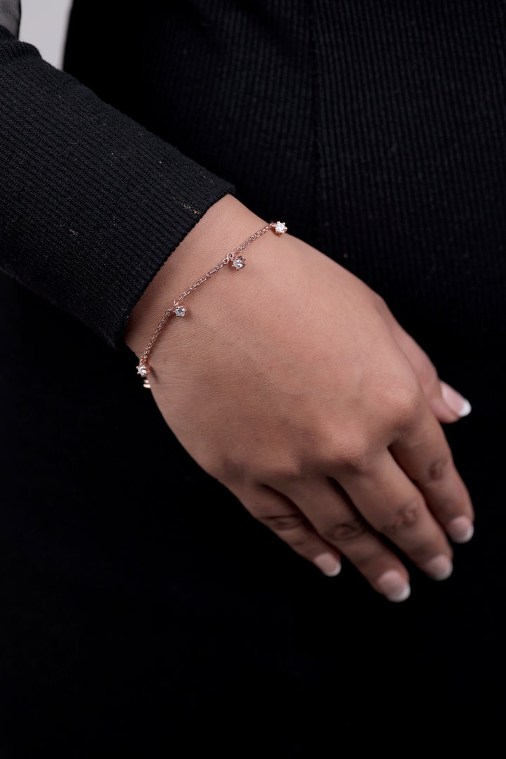 Single Line Charm Solitaire Bracelet