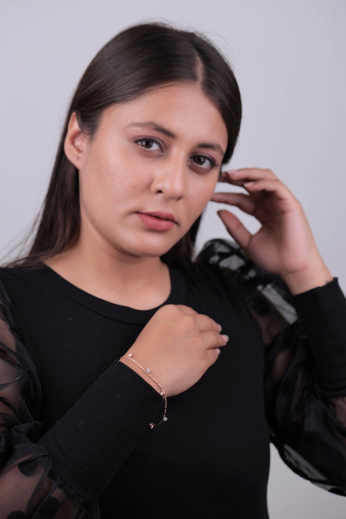 Single Line Charm Solitaire Bracelet