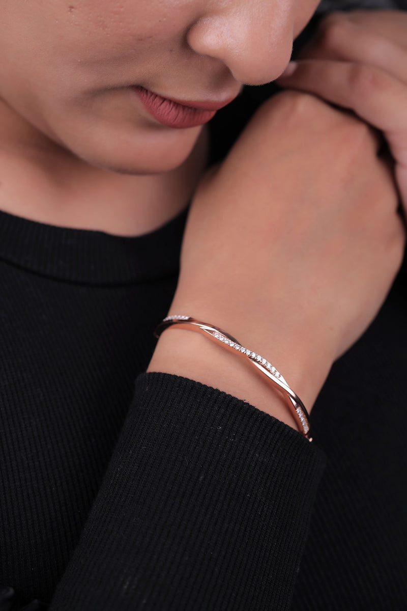 Twisted Pave Diamond Bracelet