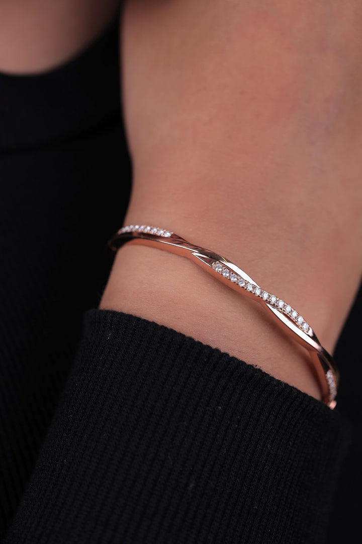 Twisted Pave Diamond Bracelet