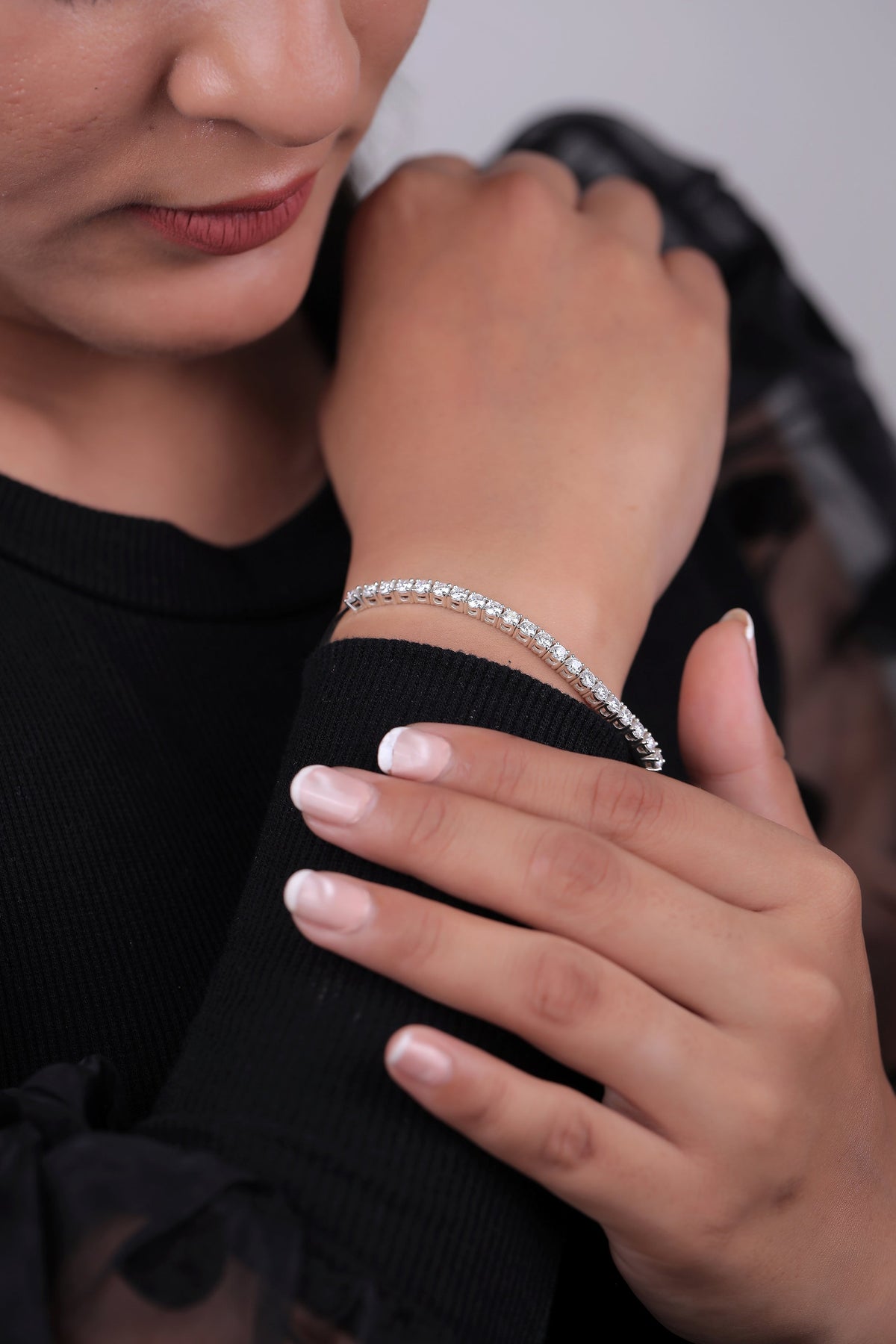 Diamond Open Cuff Tennis Bracelet