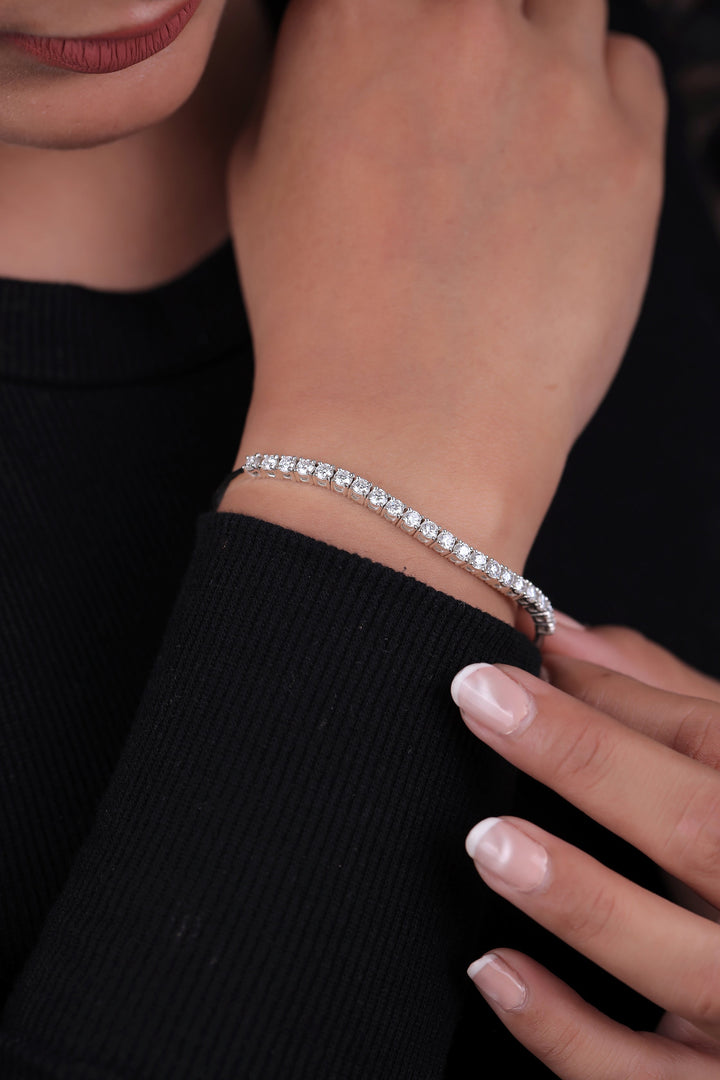 Diamond Open Cuff Tennis Bracelet